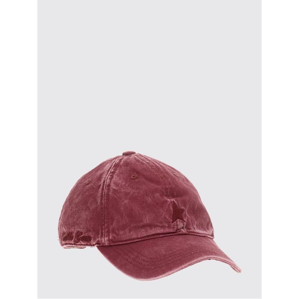 Golden Goose Men Distressed Cotton Baseball Cap Golden Goose With Logo